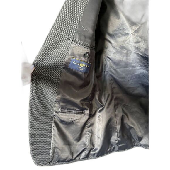 MACY'S CLUB ROOM Tweed Two-Button Sports Jacket Blazer Gray Size 40R - Picture 10 of 12